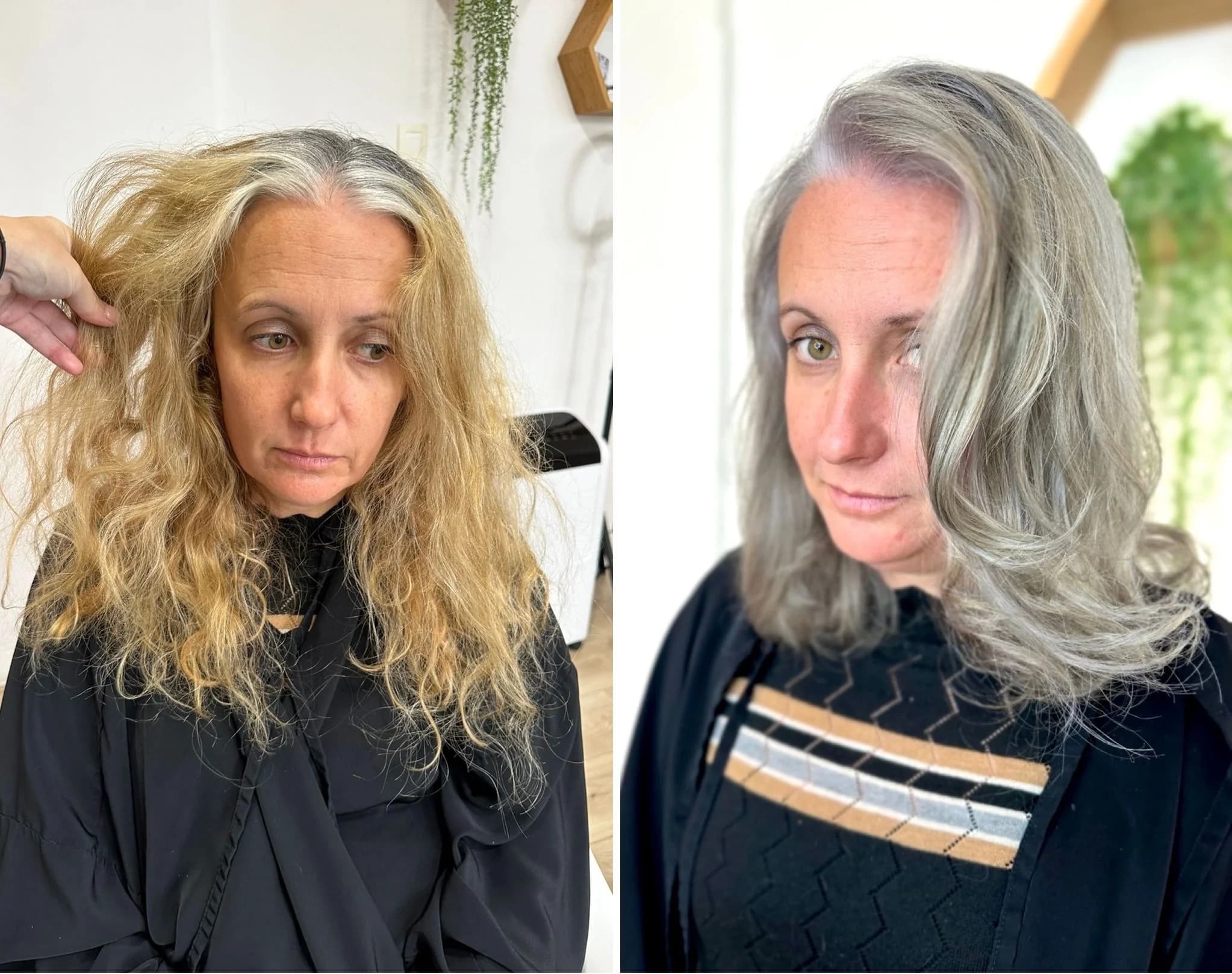 Grey Blending à Auray, fondre les cheveux blancs naturellement exemple 1