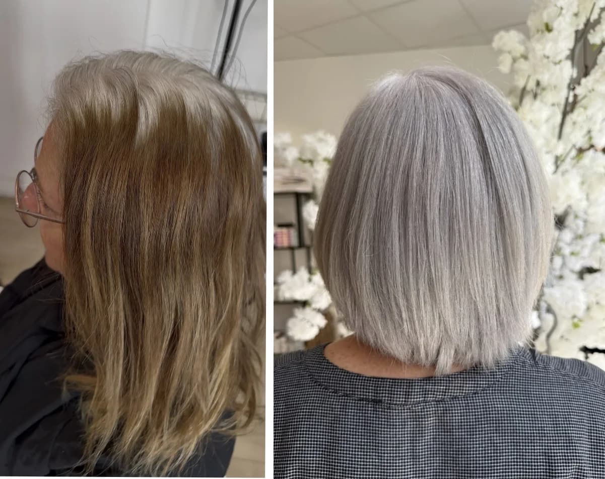 Grey Blending à Auray, fondre les cheveux blancs naturellement exemple 3